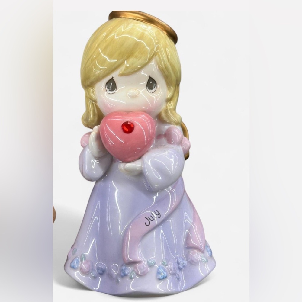 Precious Moments July Piggy Bank Figurine with Heart
